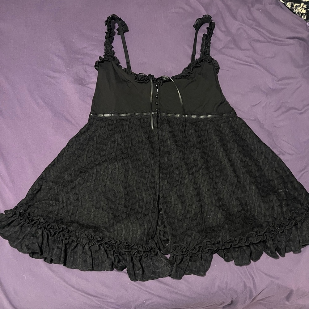 FOXBLOOD Black Lace babydoll dress
